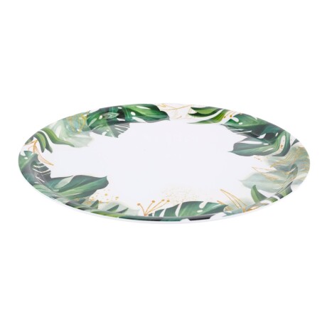 Bandeja redonda de melamina linea Hoja Verde Bandeja redonda de melamina linea Hoja Verde