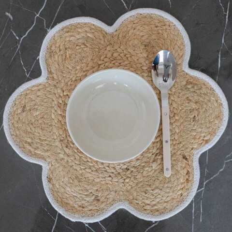 Individual flor de yute Blanco