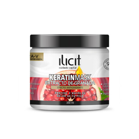 Máscara Capilar Ilicit Keratinmask Granada Efecto Antioxidante 350 Ml