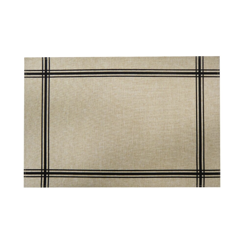 Individual Lino Estampado - 30x45 Rayas Negras