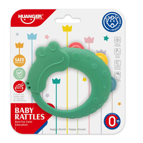 Mordillo Mordedor Sonajero de Animales Plástico Bebé Huanger Verde