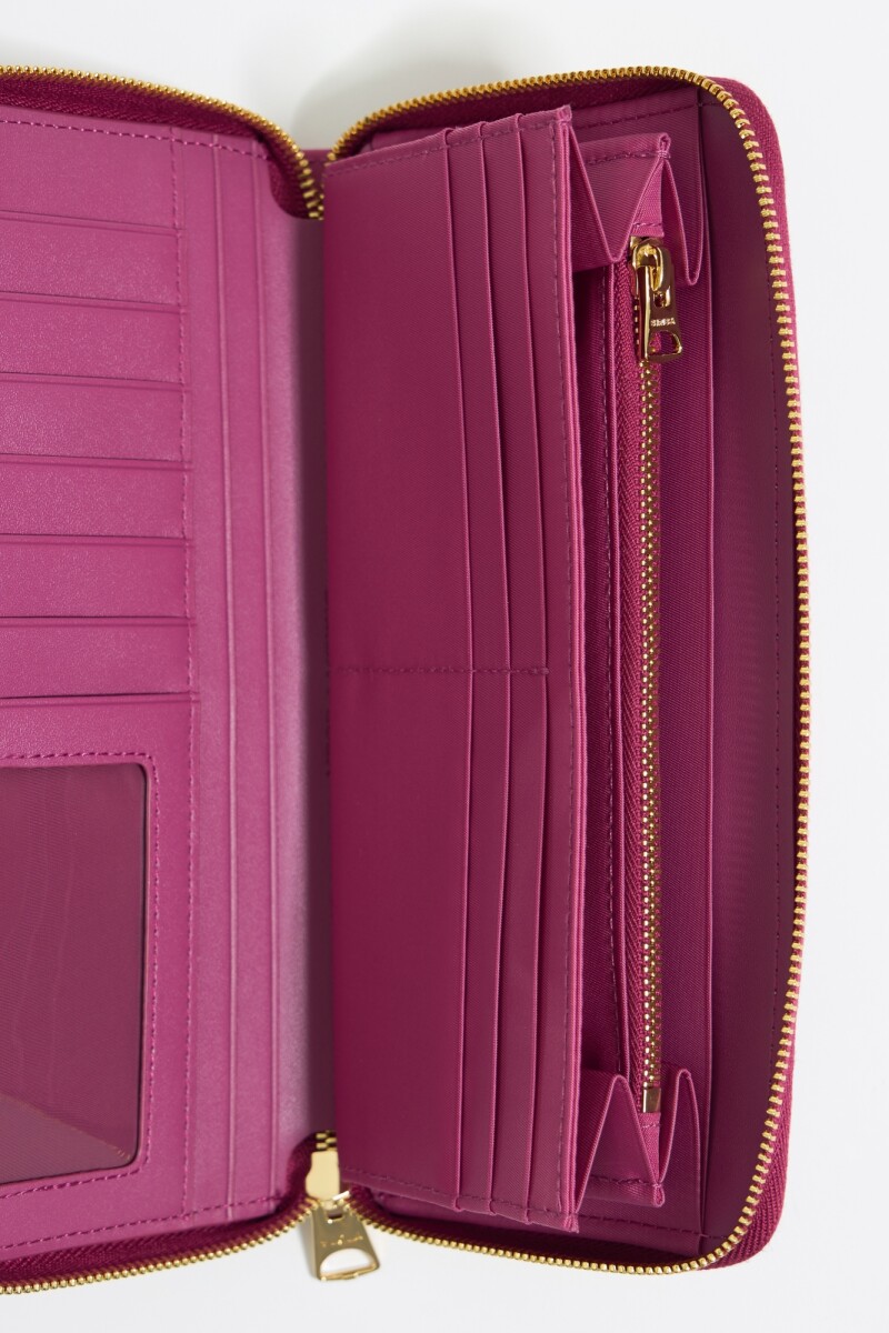 BILLETERA HORIZONTAL CON CREMA Fucsia