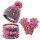 SetX3 Gorro Lana Guante Cuello Infantil Abrigo Niño Rosa