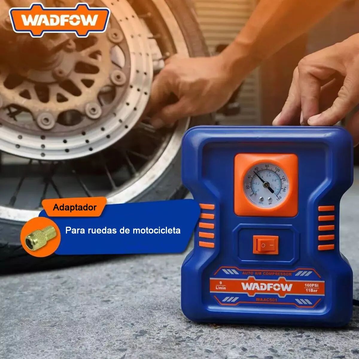 COMPRESOR PARA AUTO WADFOW 12V PORTATIL Compresor Para Auto Wadfow 12v Portatil