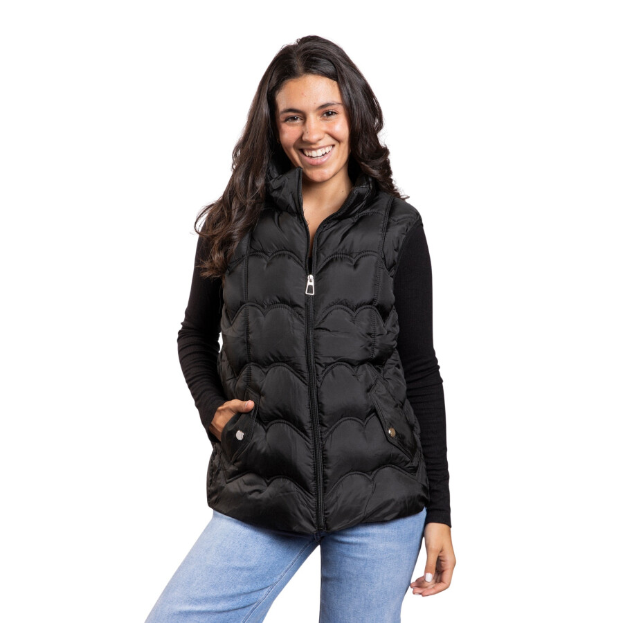 CHERRY PUFFY VEST BLACK