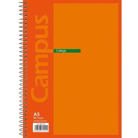 Cuadernola Campus College 80 Hojas Naranja