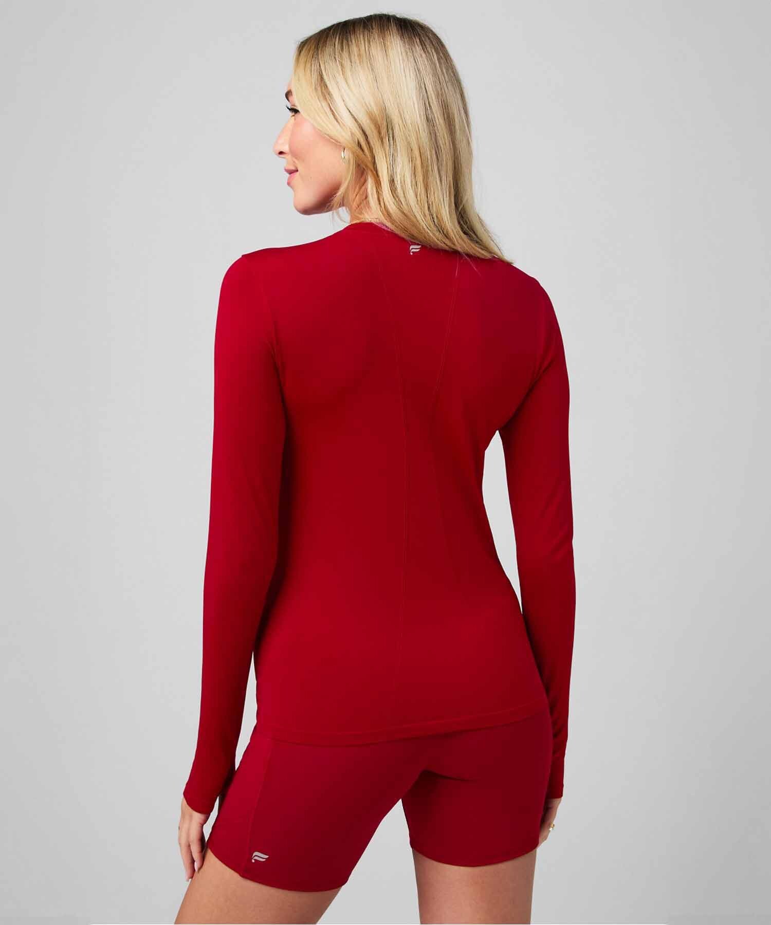 Polo Manga Larga Feather Tech+ Long-Sleeve Top Mujer Holly Berry