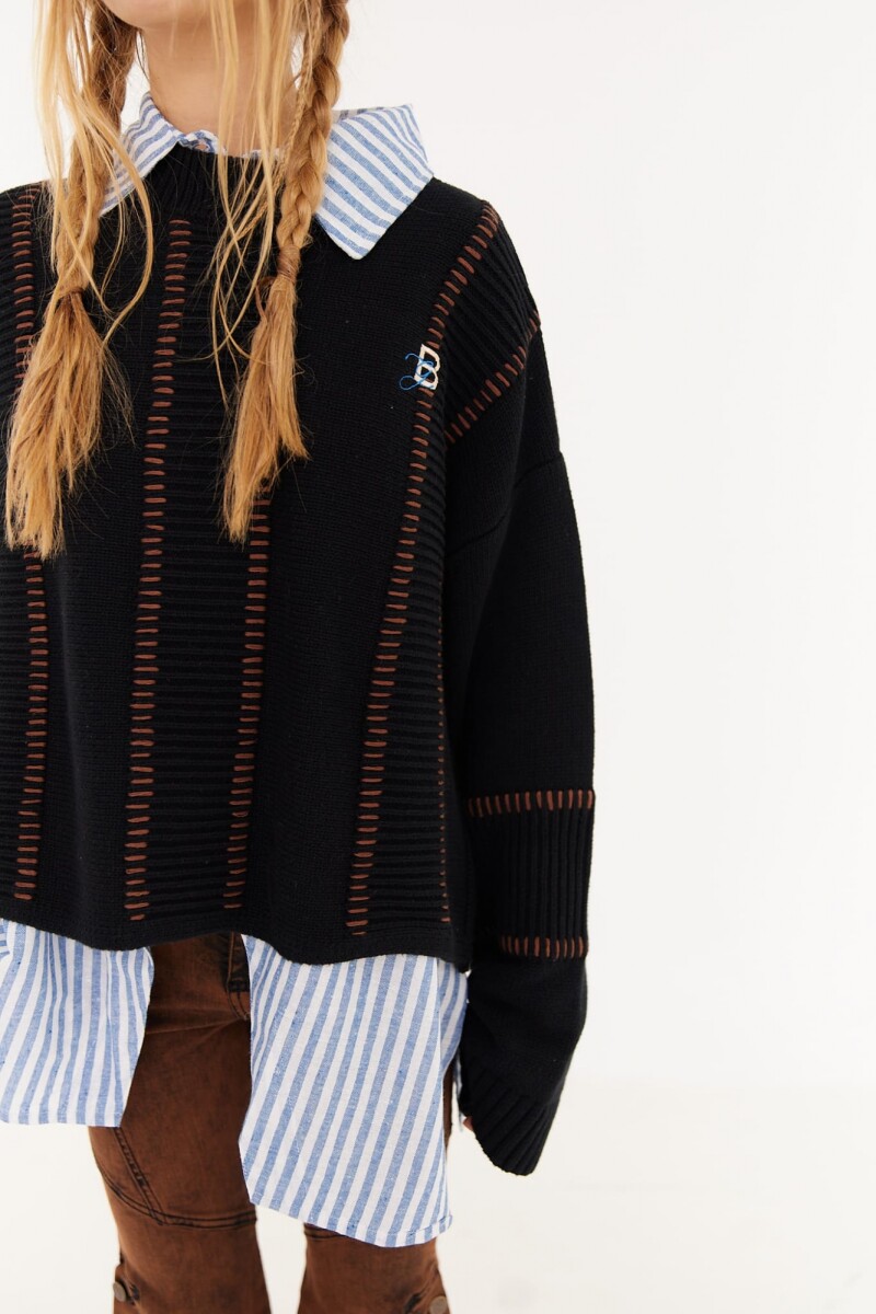 Sweater Grid Negro