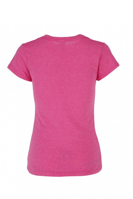 Camiseta jaspe escote en v dama Fucsia