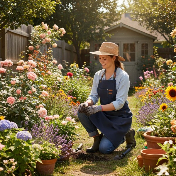 Delantal Gastronómico Jean Cocina Barbería Asado Chef Taller Color Azul