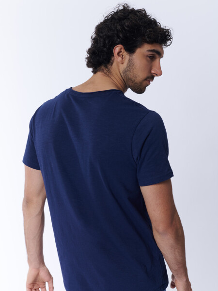 Remera Slub Azul Marino