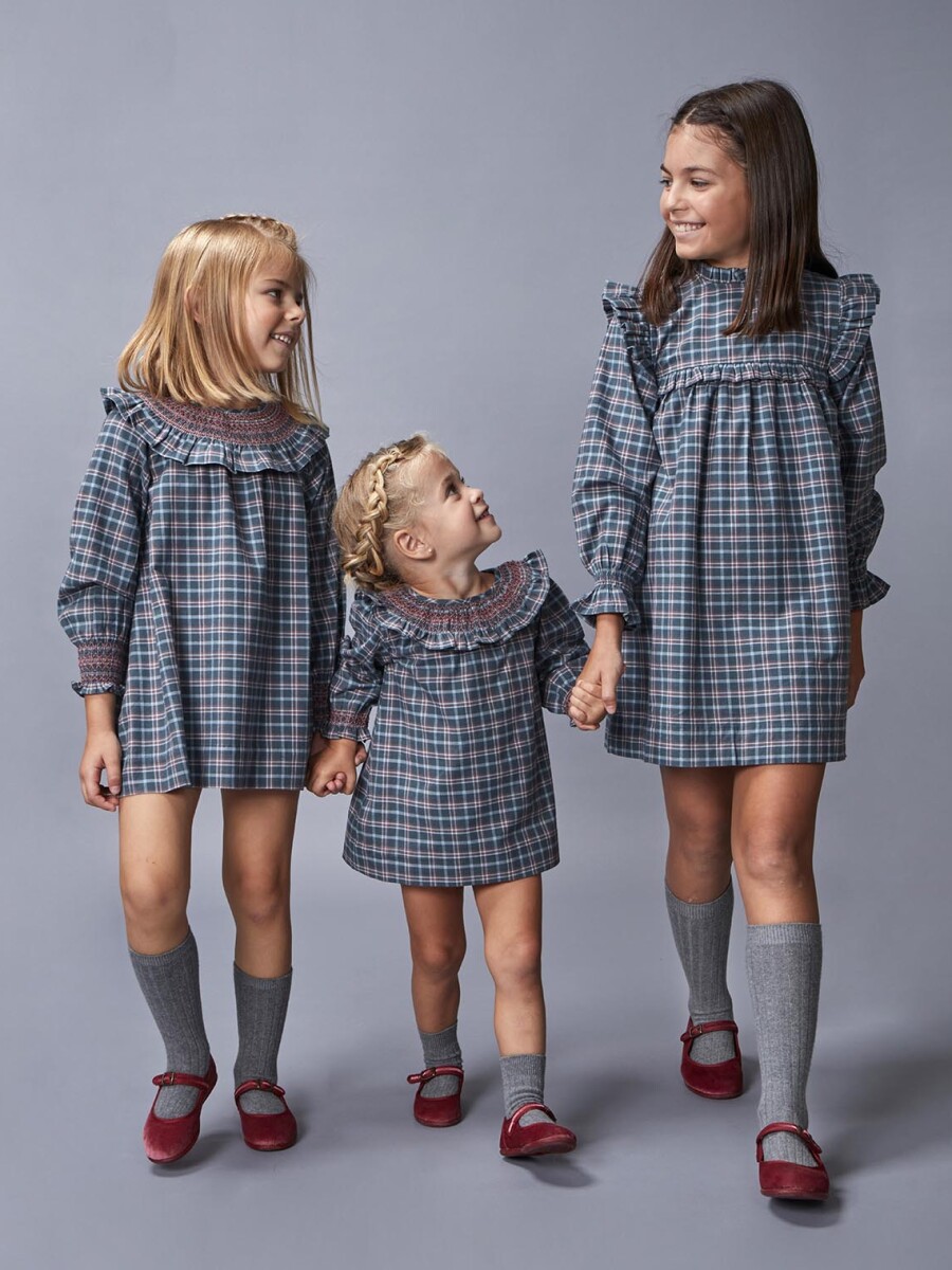 Vestido De Cuadro Petroleo