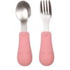 Set cubiertos metal silicona BUBA rosado