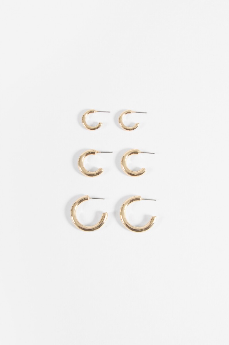 Set de 3 aros - dorado 