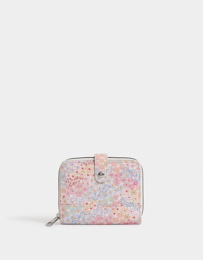 Billetera Estampados Billetera Cuerina Con Solapa - Estampado Flores