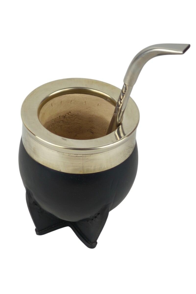 Mate imperial de calabaza y alpaca Negro liso