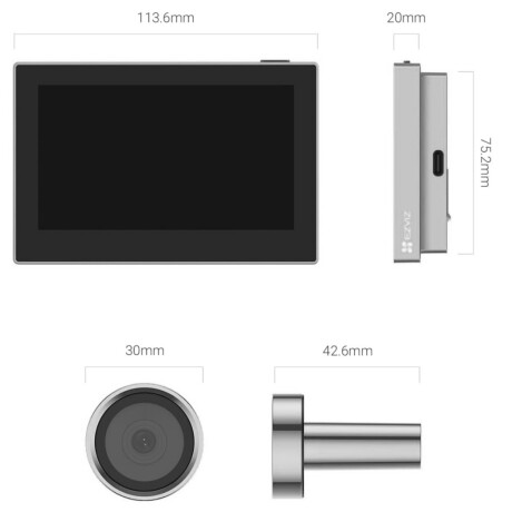Mirilla Smart Ezviz CS-HP2 (2MP) Silver 001