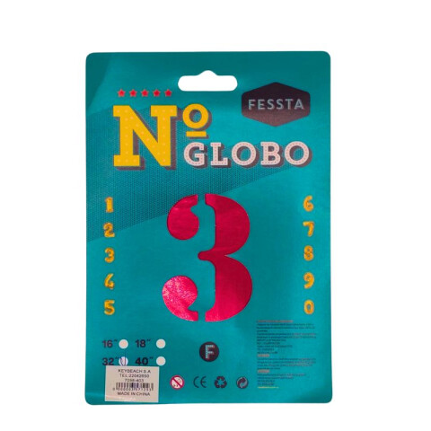 Globo Número Fessta 32" Rojo TRES