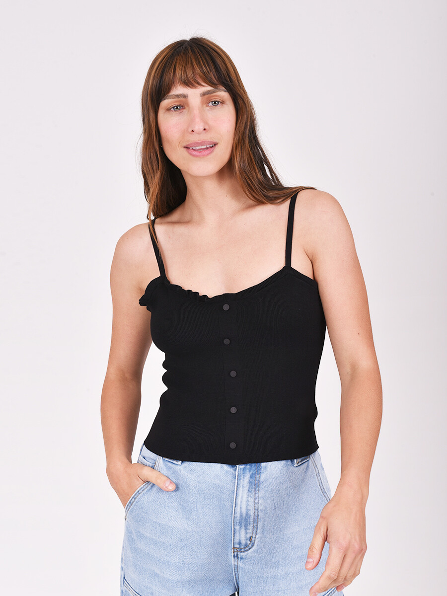 MUSCULOSA ROSAS - NEGRO 