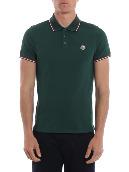 Moncler -Remera polo de algodón manga corta Verde