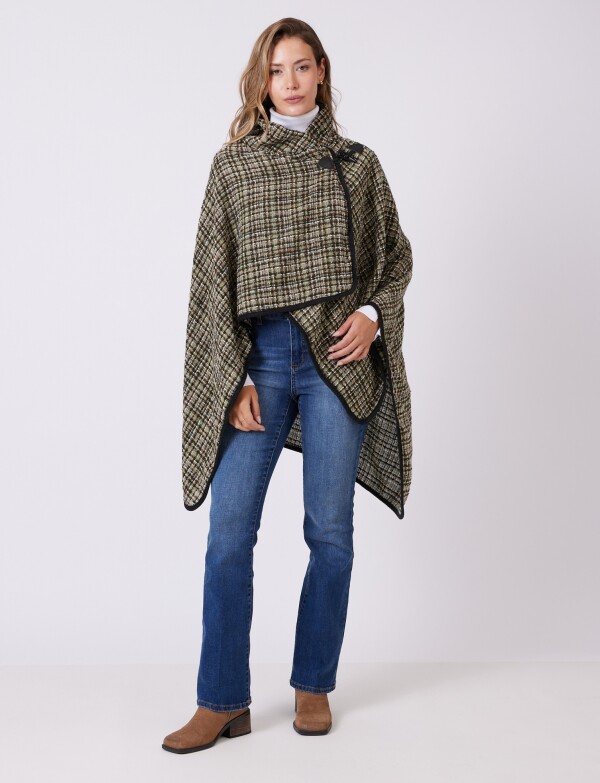 Ruana Tejida OLIVA/MULTI