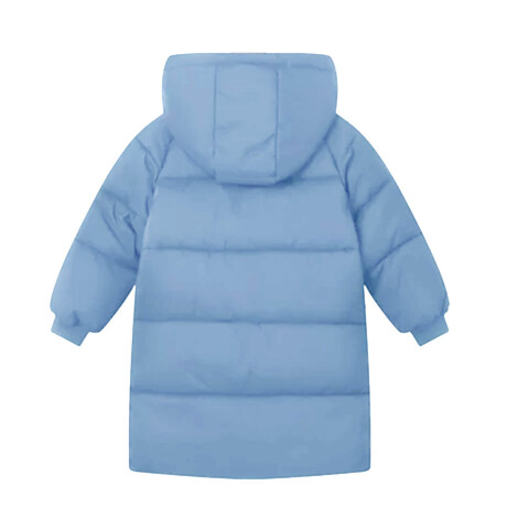 Campera Parka Uzspace Con Capucha Invierno Infantil Niño Niña Celeste