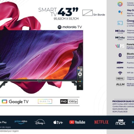 Smart TV 43" FHD Motorola Con Google TV Smart TV 43" FHD Motorola Con Google TV