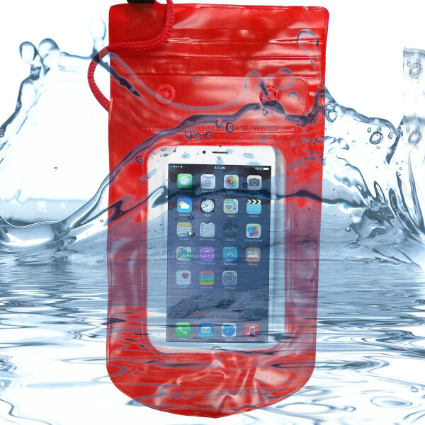 Estuche De Celular Resistente Al Agua Impermeable Sumergible variante color ROJO