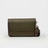 Morral Olivia En Cuero Graneado Verde