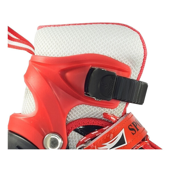 Patines Rollers Extensibles Calidad Colores Infantil Niños Variante Color Rojo Talle 39-42 (L)