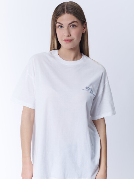 Remera oversize Estampa Cocktails Blanca