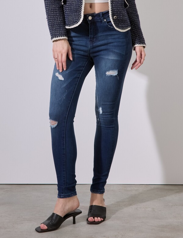 Jean Skinny Desgastes JEAN OSCURO