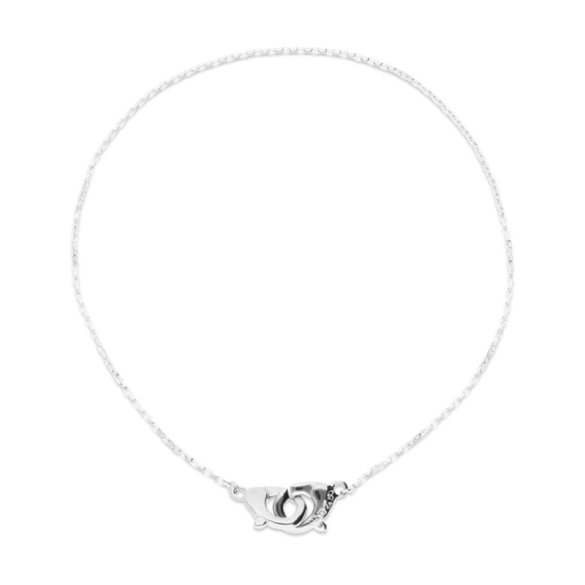 COLLAR BAÑADO EN PLATA CON DETALLE DE MOSQUETÓN ENTRELAZADO - Colgante 