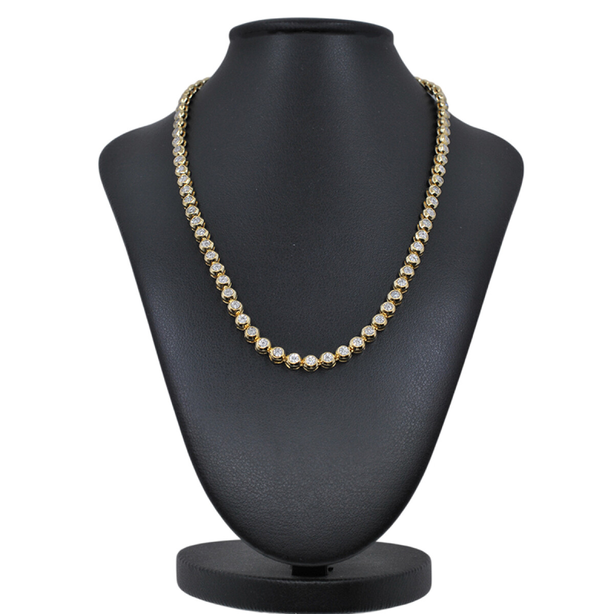 Gargantilla en oro 18k combinada 2 colores con brillantes 