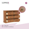 Cómoda Aparador Lumax 6 cajones madera maciza Cómoda Aparador Lumax 6 cajones madera maciza