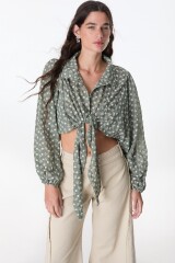 Top Mona Verde Broderie