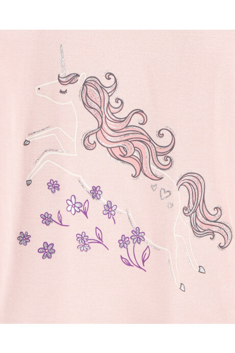 Pijama cuatro piezas de algodón diseño unicornios 0