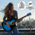 Guitarra Electroacústica para Diestros con Funda Color Azul gui002 Guitarra Electroacústica para Diestros con Funda Color Azul gui002