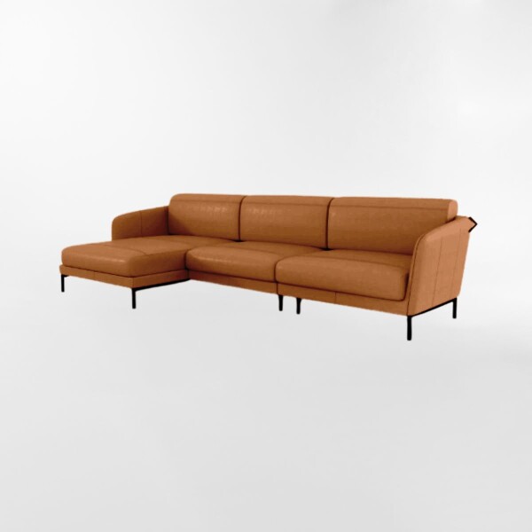 Sofá con Chaise JASPER Cognac - IZQUIERDO