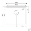 PILETA SIMPLE QUADRUM ACERO INOXIDABLE 40X40 CM TRAMONTINA Pileta Simple Quadrum Acero Inoxidable 40x40 Cm Tramontina