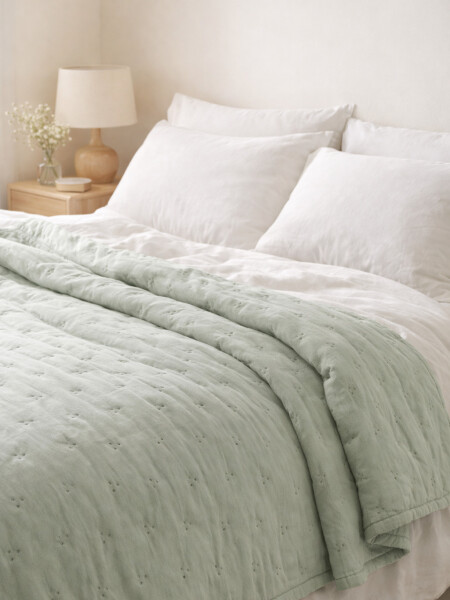 COLCHA 2 PLAZAS VERDE