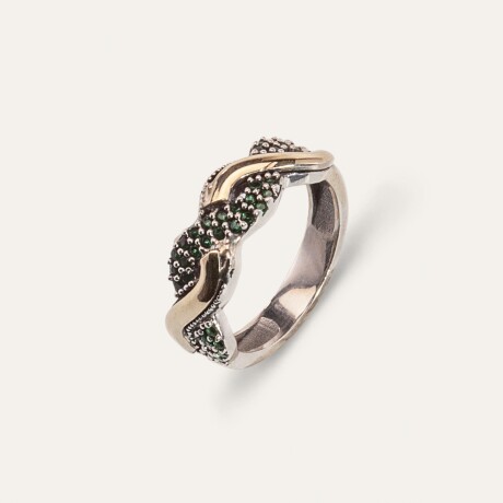Anillo Martina Green - Plata y Oro Anillo Martina Green - Plata y Oro