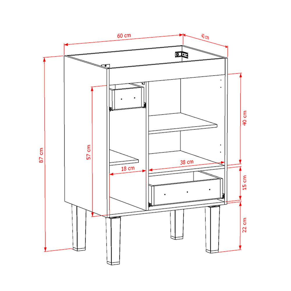 MUEBLE DE BAÑO MODELO IBATE NEGRO SIN TAPA Mueble De Baño Modelo Ibate Negro Sin Tapa