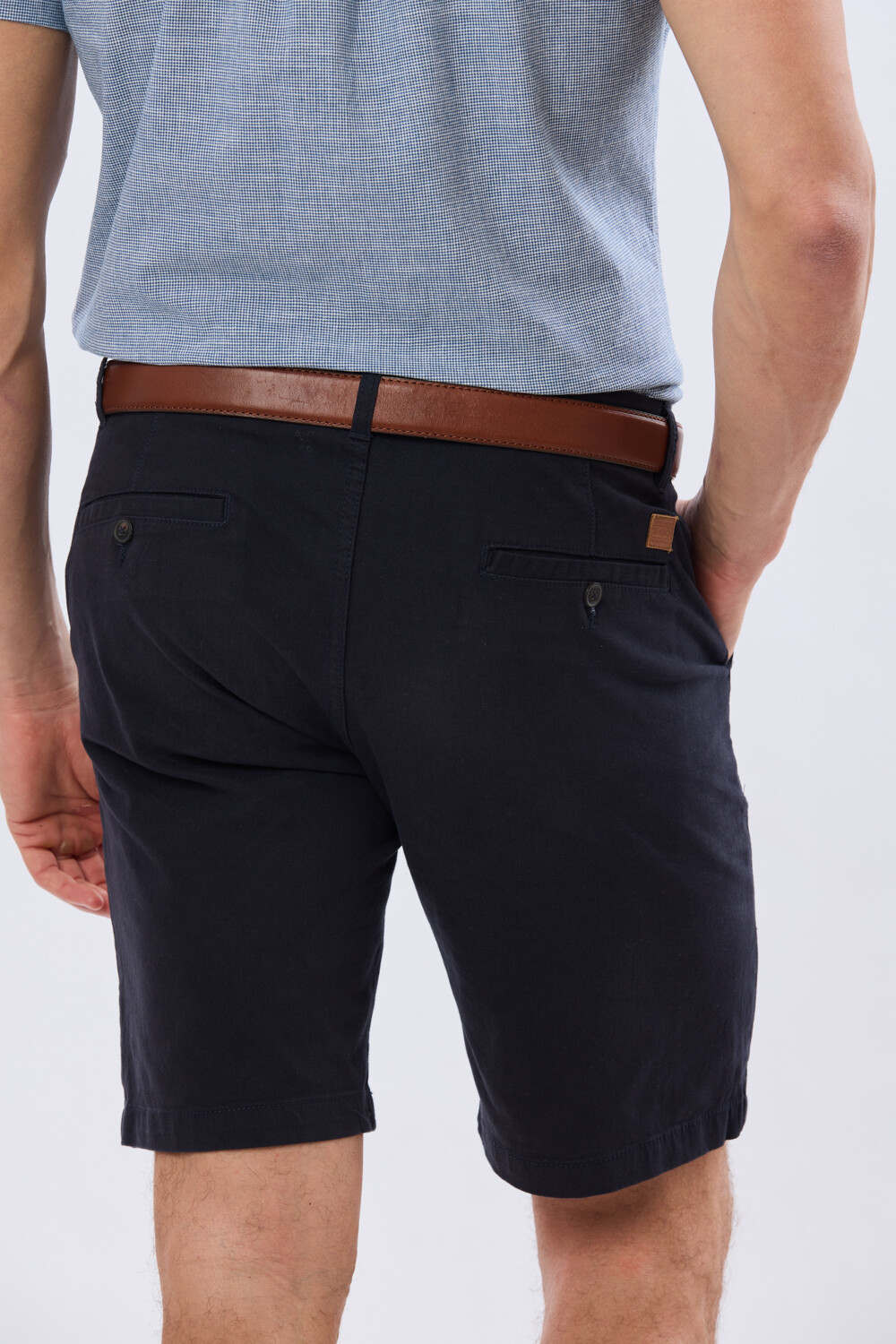 BERMUDA CLASICA CON ELASTANO Azul