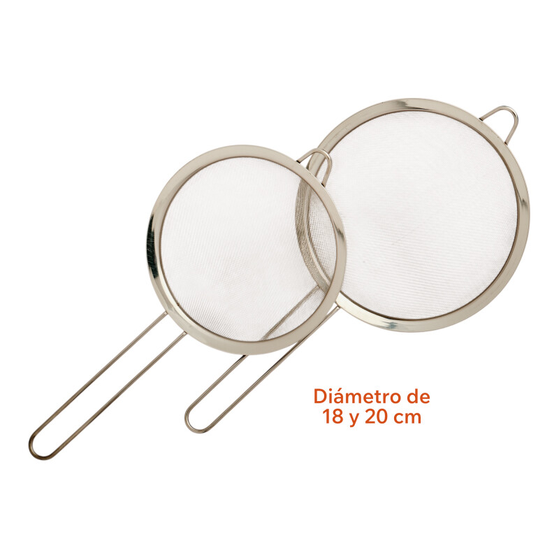 Set Coladores Cernidores 18 cm /20 cm Acero Inoxidable Sin Color