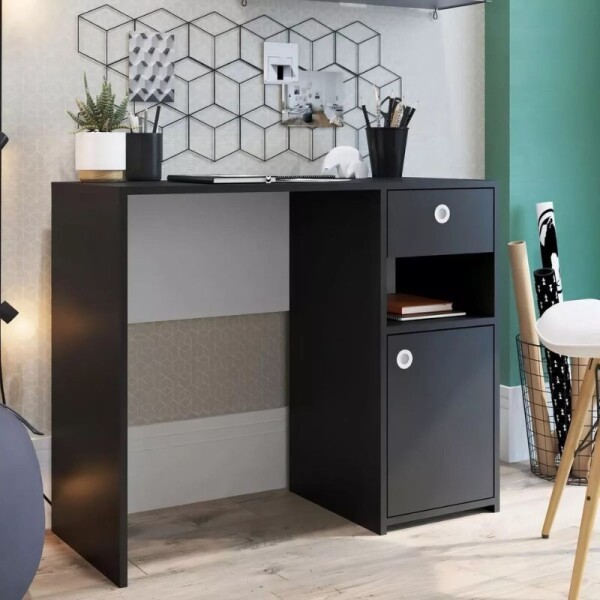 ESCRITORIO CON CAJON Y PUERTA - NEGRO ESCRITORIO CON CAJON Y PUERTA - NEGRO