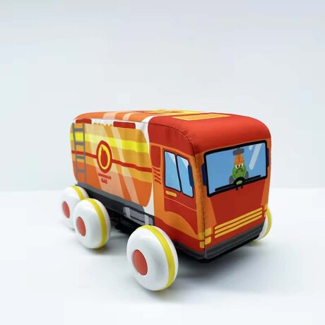 Set 2 Camiones de Peluche Autos en Tela Blandos Bebé Huanger Rojo