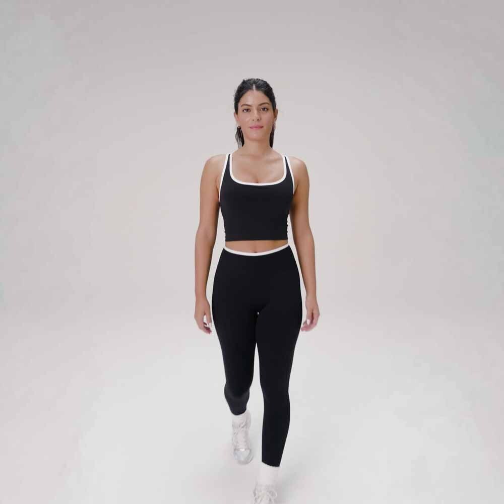 Top Seamless Built-In Bra Mujer Black/classic White