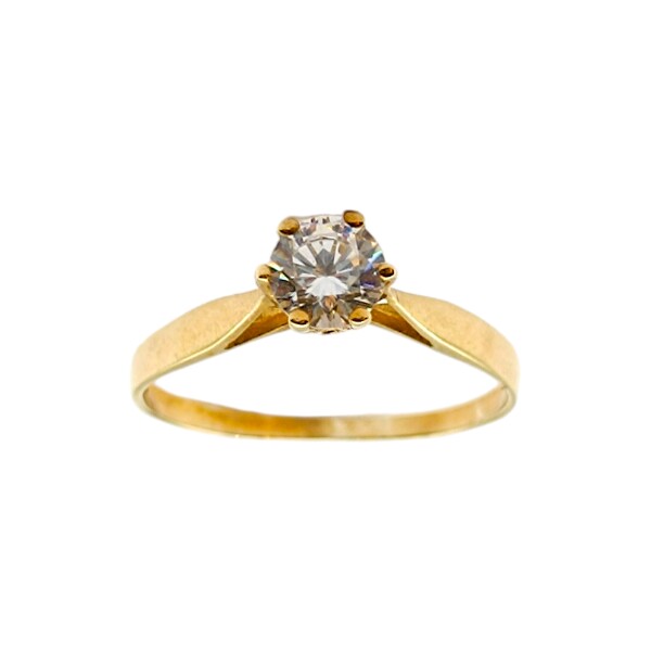 Anillo Solitario-Oro bajo-Piedra Zirconia-AN8095 conpiedra