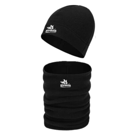 Set de gorro + cuellera en micropolar Negro